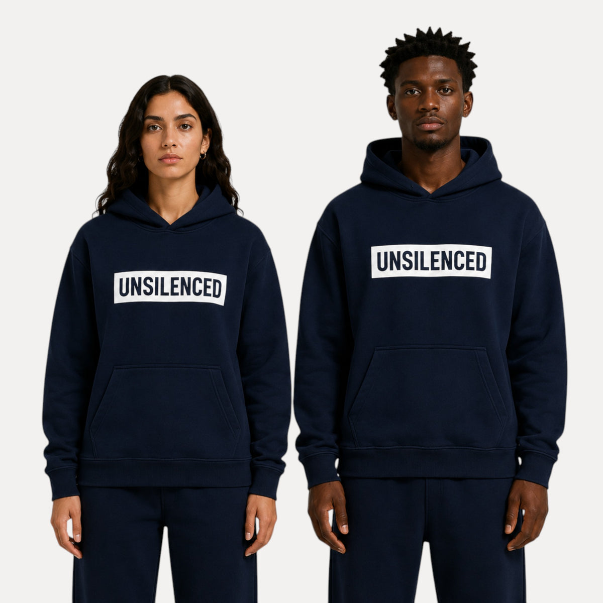 THE TESTIMONY Regular Hoodie | Navy by UNSILENCED - front view