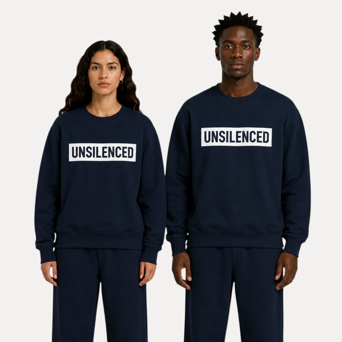 THE VERDICT Regular Crewneck | Navy by UNSILENCED - front view