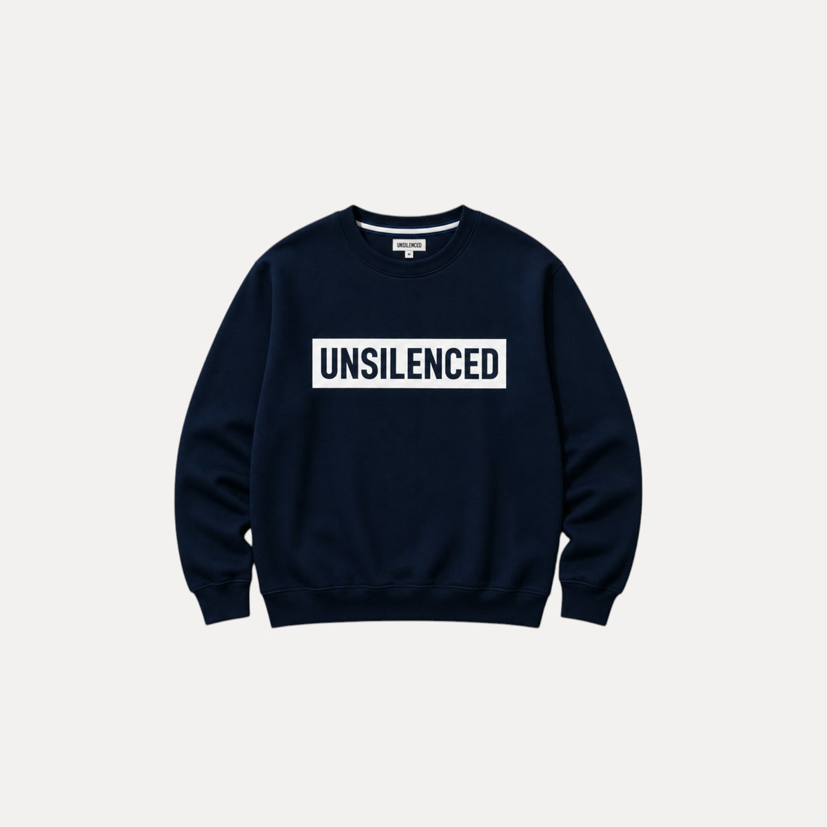 THE VERDICT Regular Crewneck | Navy by UNSILENCED - front view