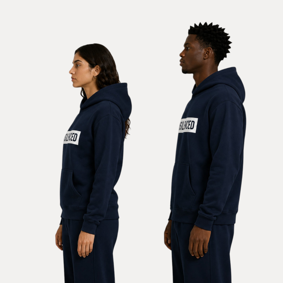 THE TESTIMONY Regular Hoodie | Navy by UNSILENCED - side view