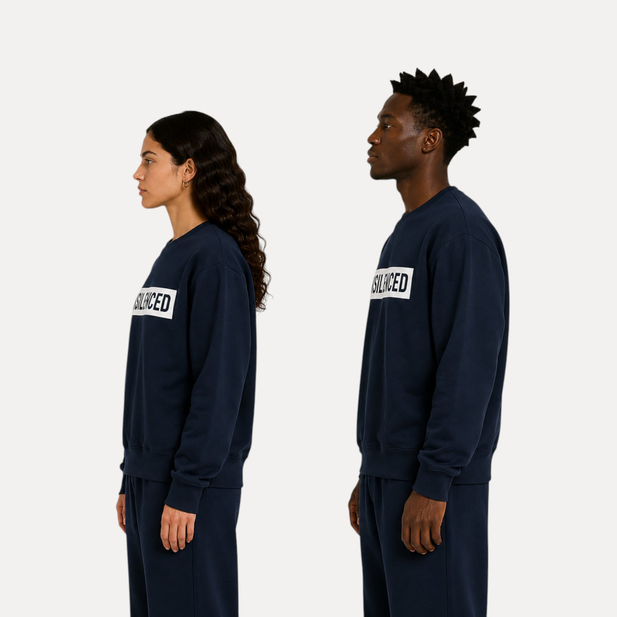 THE VERDICT Regular Crewneck | Navy by UNSILENCED - side view