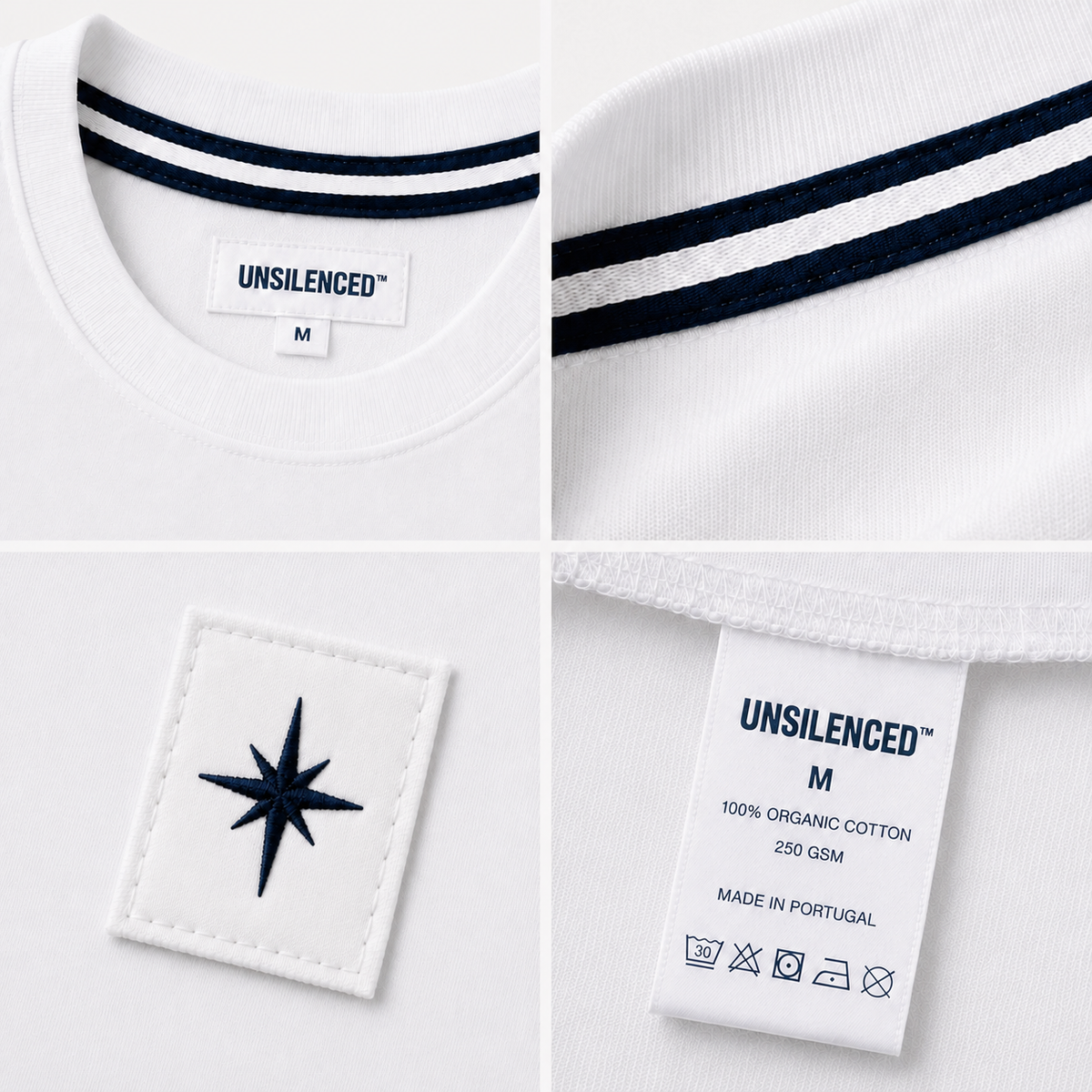 THE RECORD Oversized Tee | White by UNSILENCED - fabric and construction detail